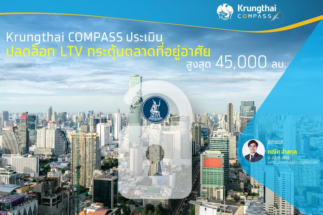 Krungthai COMPASS ประเมินปลดล็อก LTV กระตุ้นตลาดที่อยู่อาศัย สูงสุด 45,000 ล้านบาท
