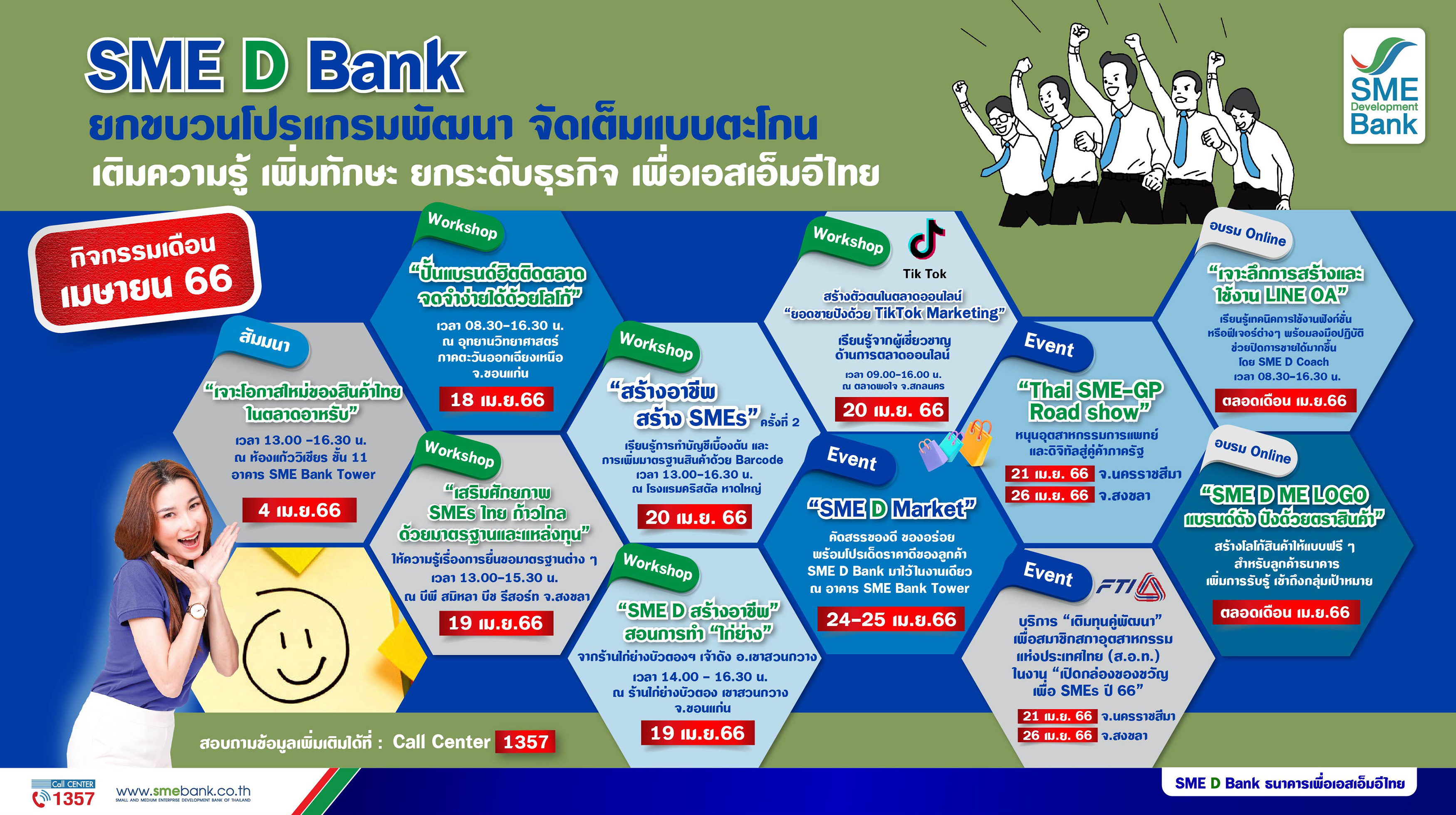 SME D Bank จัดเต็มแบบตะโกน 11 โปรแกรมพัฒนาเสริมแกร่งเอสเอ็มอีไทย ตลอดเดือน เม.ย.66